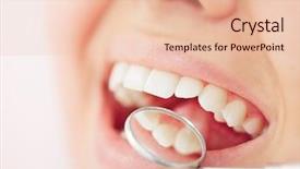  Presentation with black and white checker - Presentation featuring dental heal - open mouth and white teeth background and a lemonade colored foreground