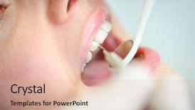  Presentation with dentist - Presentation with dental heal - woman at the dentist background and a lemonade colored foreground