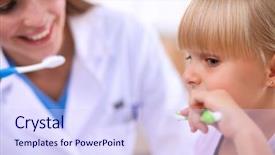  Presentation with dental office - Amazing presentation design having dental health - dentist and little girl backdrop and a  colored foreground