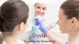  Presentation with dentist - PPT theme enhanced with dental health - high angle view of dentist background and a lemonade colored foreground