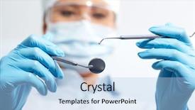  Presentation with medical assistant - Theme with dental health - image of assistant in medical background and a light blue colored foreground