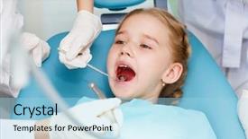  Presentation with esami medie girl power - Slide deck consisting of dental health - little girl sitting background and a light blue colored foreground