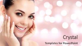  Presentation with 3d architecture abstract - Audience pleasing presentation consisting of dental health - pretty woman against an abstract backdrop and a lemonade colored foreground