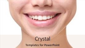  Presentation with health - Cool new presentation design with dental health part of face backdrop and a coral colored foreground