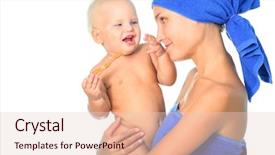  Presentation with parent child teen - Cool new slides with dental hygiene education children - mother and child brushing teeth backdrop and a  colored foreground