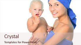  Presentation with parent child teen - PPT layouts with dental hygiene education children - mother and child brushing teeth background and a  colored foreground