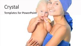  Presentation with mother child - Audience pleasing slide deck consisting of dental hygiene education children - mother and child brushing teeth backdrop and a  colored foreground