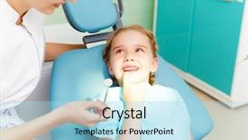  Presentation with girl mentor - Presentation theme having dental hygienist - little girl sitting background and a light blue colored foreground