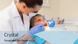  Presentation with teeth - Amazing presentation having dental hygienist - young boy getting his teeth backdrop and a light blue colored foreground