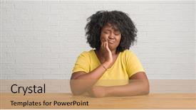 Presentation with african american dental - Audience pleasing PPT theme consisting of dental illness on teeth dentist backdrop and a coral colored foreground
