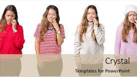  Presentation with beautiful midnight sun over - Audience pleasing slide deck consisting of dental illness on teeth dentist backdrop and a  colored foreground