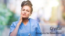  Presentation with african american dental - Audience pleasing slide deck consisting of dental illness on teeth dentist backdrop and a  colored foreground