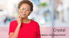  Presentation with african american dental - Theme enhanced with dental illness on teeth dentist background and a  colored foreground