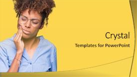  Presentation with african american dental - Presentation theme featuring dental illness on teeth dentist background and a yellow colored foreground