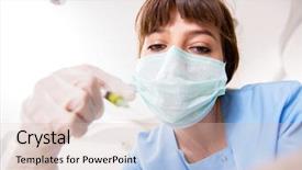  Presentation with teeth - Presentation enhanced with dental injection - concept of treating teeth background and a  colored foreground