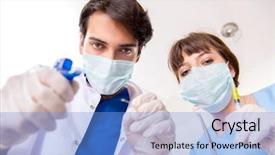  Presentation with teeth - Presentation having dental injection - concept of treating teeth background and a  colored foreground