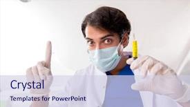  Presentation with modern medicine cardiology concept mixed - PPT theme with dental injection - concept of treating teeth background and a sky blue colored foreground