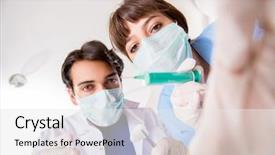  Presentation with teeth - PPT theme with dental injection - concept of treating teeth background and a white colored foreground