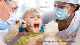  Presentation with dental assistant - Audience pleasing slides consisting of dental inspection is being given backdrop and a coral colored foreground