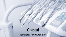  Presentation with dental - Audience pleasing theme consisting of dental instruments in clinic closeup backdrop and a light blue colored foreground