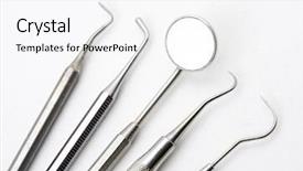  Presentation with dental - Audience pleasing theme consisting of dental instruments backdrop and a white colored foreground