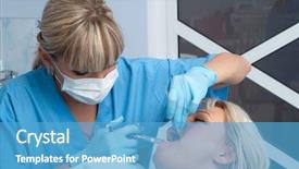  Presentation with dental anesthesia - PPT theme having dental lab equipment - dentist at work anesthesia injection background and a teal colored foreground