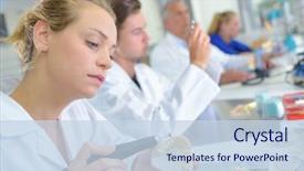  Presentation with dental laboratory - Theme featuring dental laboratory background and a sky blue colored foreground