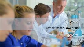  Presentation with dentures - Slides consisting of dental labs - supervisor checking dentures in lab background and a light blue colored foreground