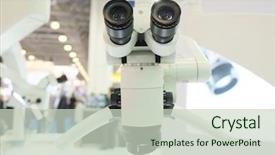  Presentation with dental laser - Presentation design with dental laser - dentist microscope for a teeth background and a soft green colored foreground