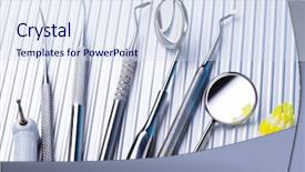  Presentation with dental instrument - Slide set with dental medicine background and a sky blue colored foreground
