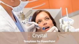  Presentation with healthy office - Cool new presentation with dental mirroor - healthy patient at dentist office backdrop and a coral colored foreground