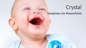  Presentation with cute baby - PPT layouts consisting of dental month - cute baby boy laughing background and a white colored foreground