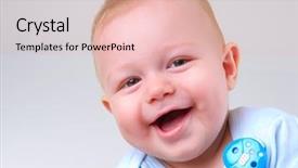  Presentation with cute baby - Beautiful presentation theme featuring dental month - cute baby boy laughing backdrop and a lemonade colored foreground