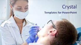  Presentation with employee anniversary work office - Presentation design with dental month - dentist at work on woman background and a  colored foreground