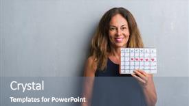  Presentation with business woman standing on maze - Slide deck with dental month - middle age hispanic woman standing background and a gray colored foreground