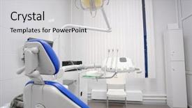  Presentation with enamel - Colorful PPT theme enhanced with dental office interior backdrop and a light gray colored foreground