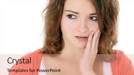  Presentation with young woman diagnosis of sti - PPT layouts with dental pain - attractive young woman suffering background and a  colored foreground