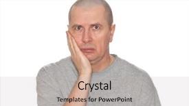  Presentation with studio - Audience pleasing presentation consisting of dental pain killers - man portrait frown toothache isolated backdrop and a  colored foreground