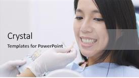  Presentation with elementary school sample monitoring tool - Beautiful theme featuring dental porcelain - woman compare the color backdrop and a sky blue colored foreground