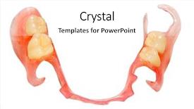  Presentation with denture - Beautiful presentation theme featuring dental prosthesis - artificial denture backdrop and a white colored foreground