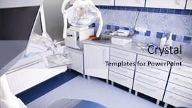  Presentation with surgery - Theme consisting of dental research implants - stomatology surgery background and a light blue colored foreground