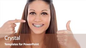  Presentation with woman outlaw - Theme having dental retainers - attractive young woman with brackets background and a tawny brown colored foreground