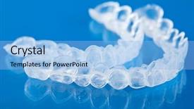  Presentation with teeth whitening - Presentation theme having dental retainers - individual teeth tray for whitening background and a light blue colored foreground