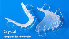  Presentation with orthodontic - Audience pleasing slide deck consisting of dental retainers - orthodontic teeth retainer brace bracket backdrop and a teal colored foreground