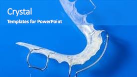  Presentation with orthodontic - Presentation featuring dental retainers - orthodontic teeth retainer brace bracket background and a cobalt blue colored foreground