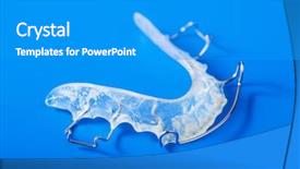  Presentation with orthodontic - Presentation with dental retainers - orthodontic teeth retainer brace bracket background and a teal colored foreground