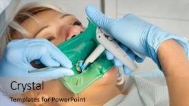  Presentation with cleaning - Slides featuring dental rubber dam - dentist with patient cleaning background and a coral colored foreground