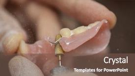  Presentation with dental laboratory - Slide set consisting of dental technician make dental prothesis background and a tawny brown colored foreground