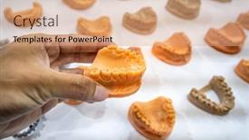  Presentation with dental implant - Slides enhanced with dental-technician-modeling-frame background and a coral colored foreground