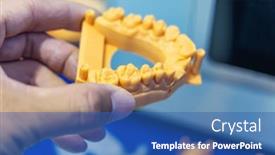  Presentation with modeling - Slide deck with dental-technician-modeling-frame background and a ocean colored foreground